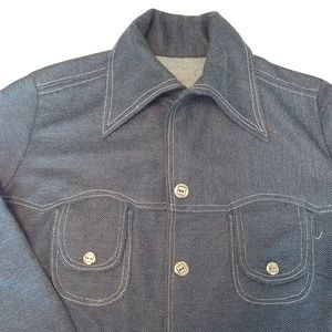 Unisex Vintage handmade polyester faux denim shirt